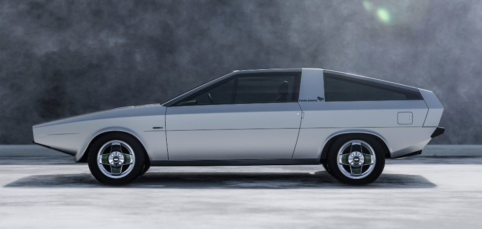 Hyundai Pony Coupé Concept re-created, side view.