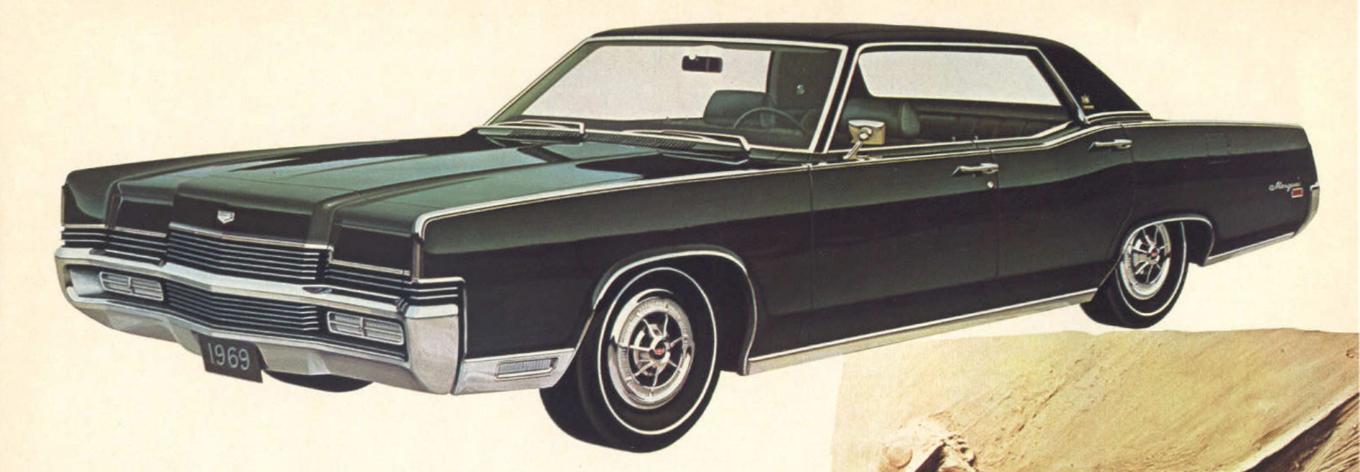 1969 Mercury Marquis Brougham, illustration from brochure (page cropped).