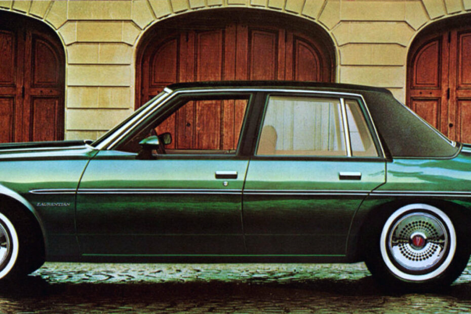 1977 Pontiac Laurentian, side view, from brochure.