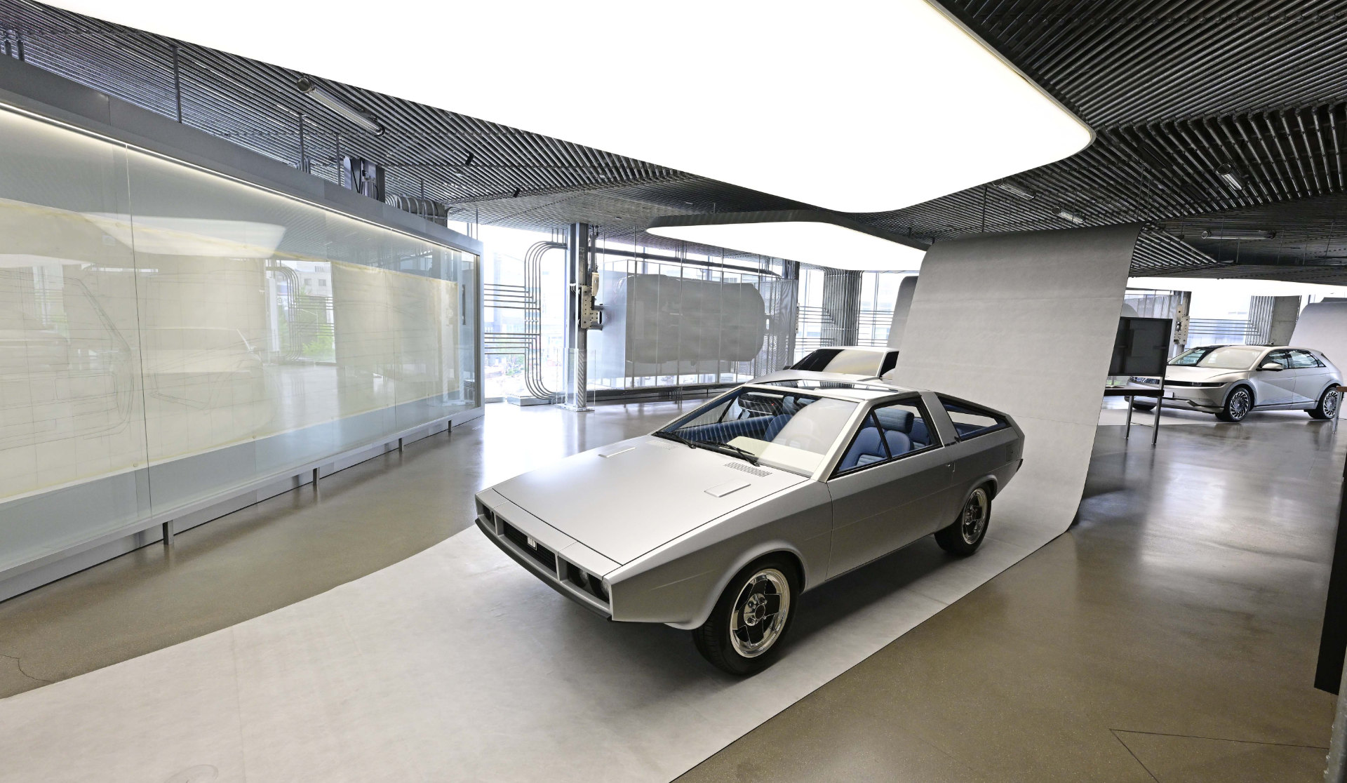 The re-created Hyundai Pony Coupé Concept, at the Hyundai Heritage Exhibition.