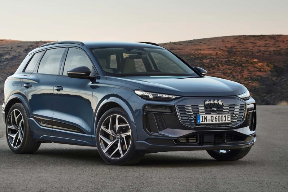Audi Q6 E-tron in blue.